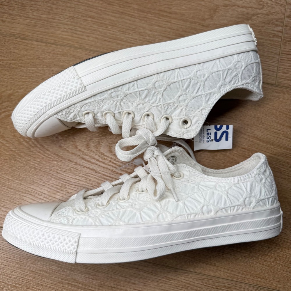Converse Chuck Taylor All Star Ox Womens 7.5 Egret NWT Textured Low Top A13515F